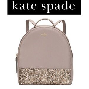 KATE SPADE Dark Beige and 1/4 Glitter Backpack, NWOT